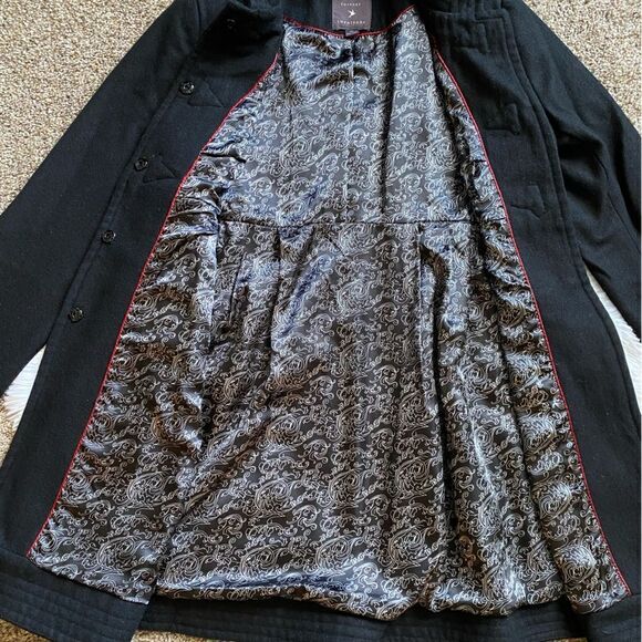Forever 21 Black Wool Blend Coat Lined Womens Size Medium - Picture 3 of 13